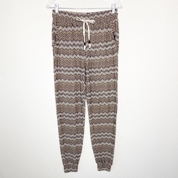 Anthropologie Saturday Sunday Mary Jacquard Chevron Knit Joggers - Picture 2 of 8